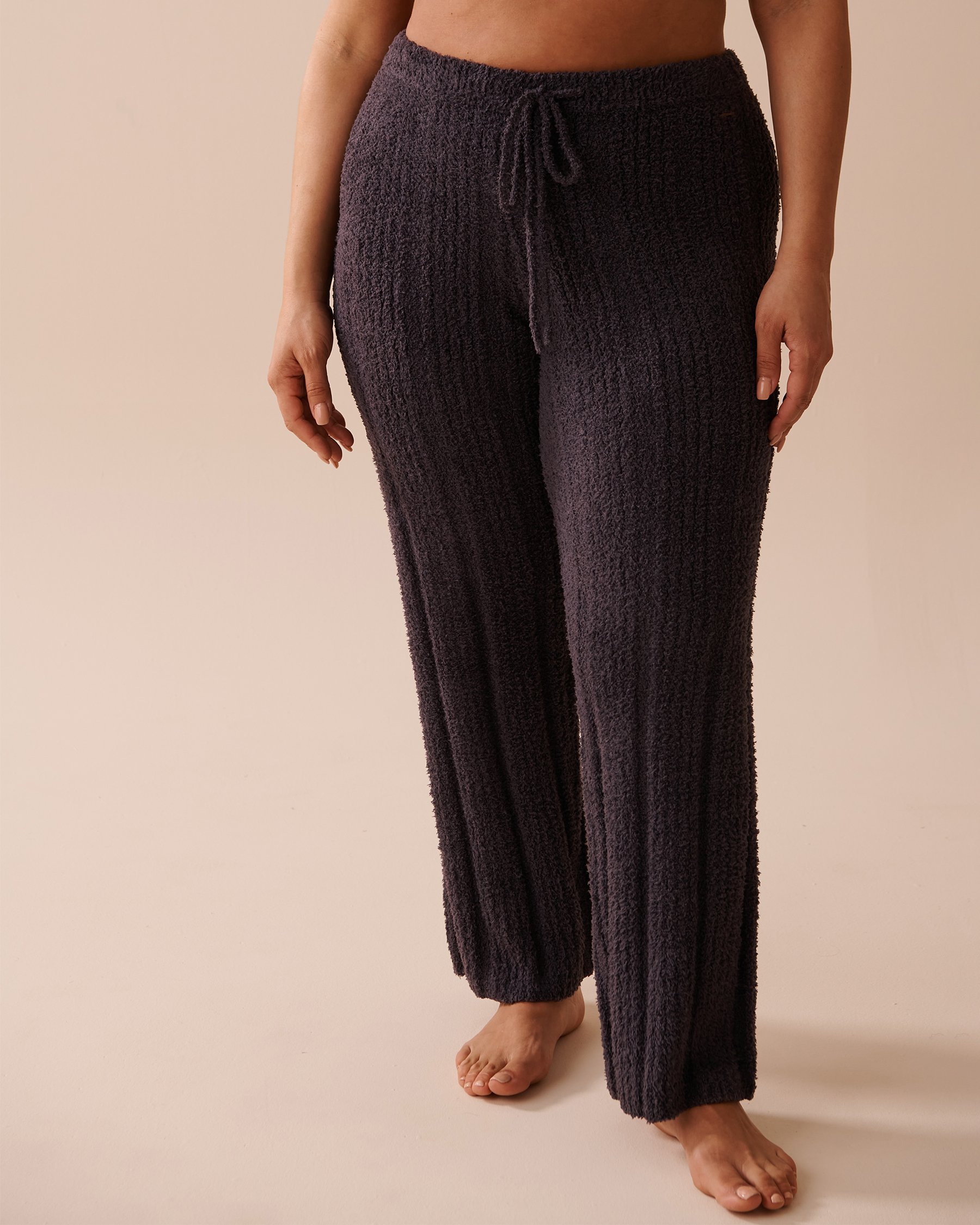 LA VIE EN ROSE Ribbed Chenille Pants Anthracite 50200075 - View1