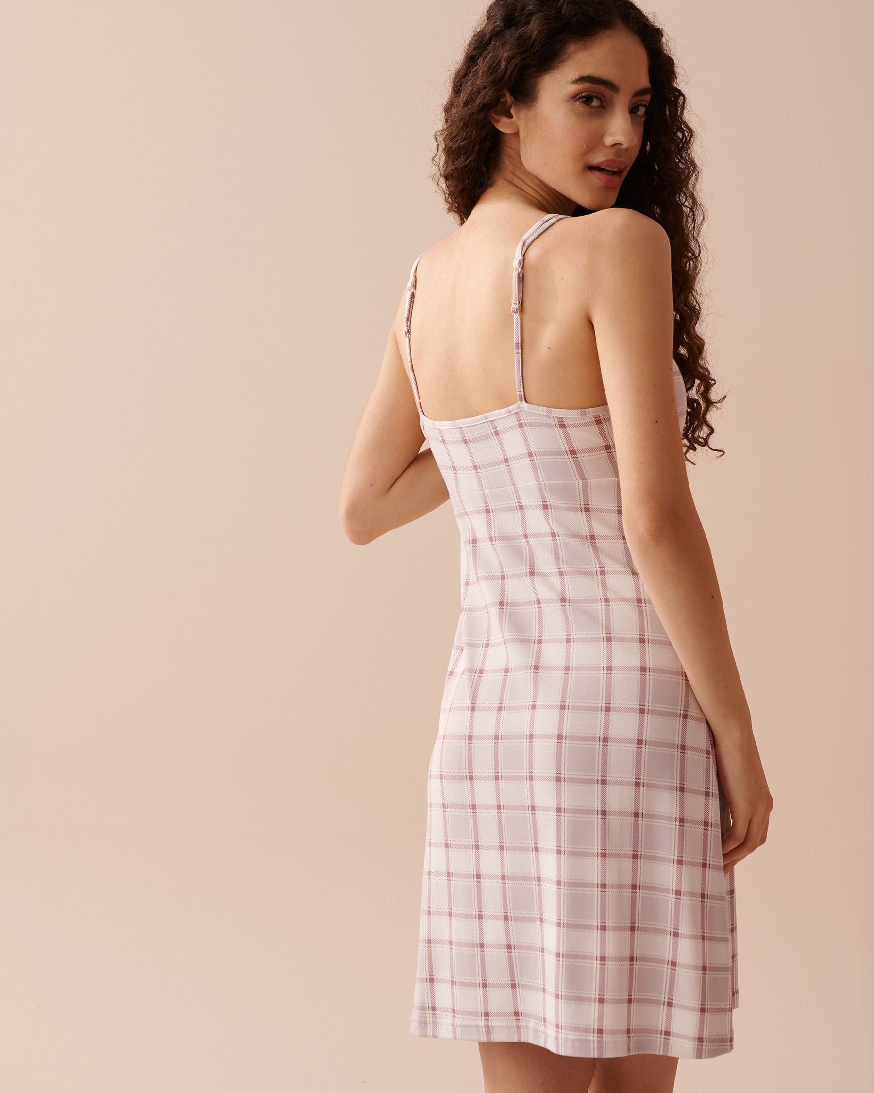 LA VIE EN ROSE Grey Plaid Super Soft Nightie Grey Plaid 40500381 - View2
