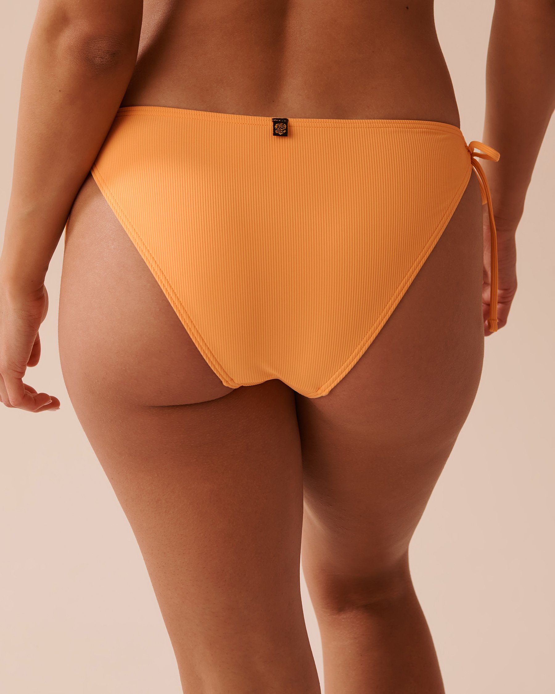 LA VIE EN ROSE AQUA MANGO Textured Side Tie Brazilian Bikini Bottom Mango 70300610 - View2