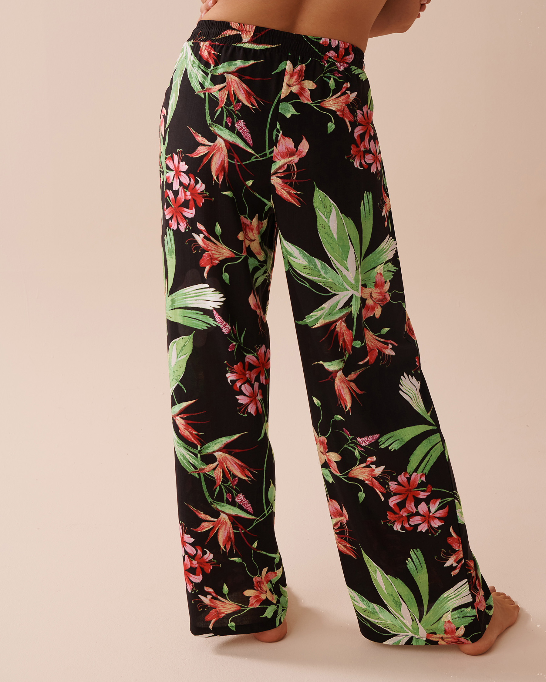 LA VIE EN ROSE AQUA Tropical Wide Leg Pants Tropical Retreat 80200055 - View2