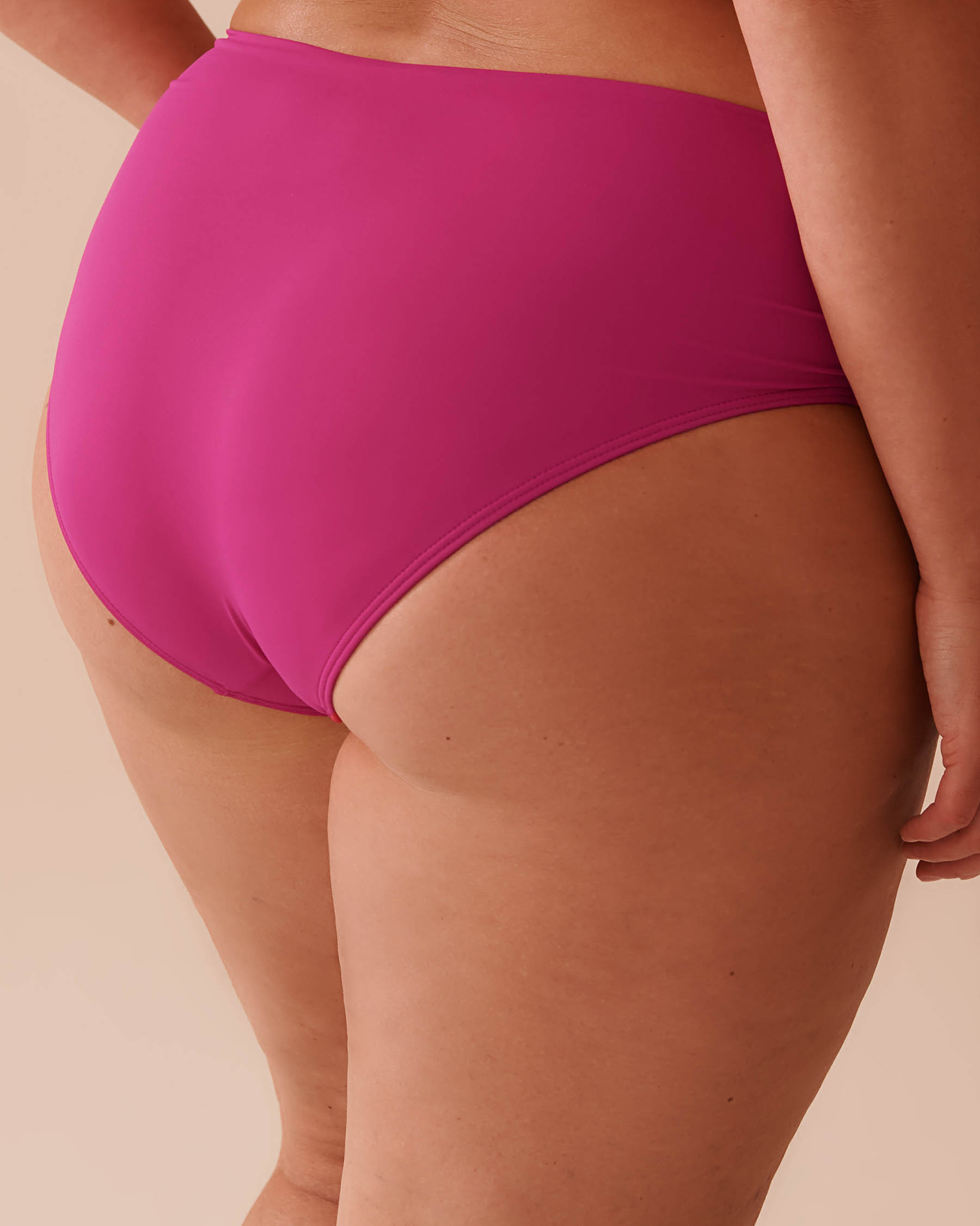 LA VIE EN ROSE AQUA HOT PINK Mid Waist Bikini Bottom Hot Pink 70300626 - View2