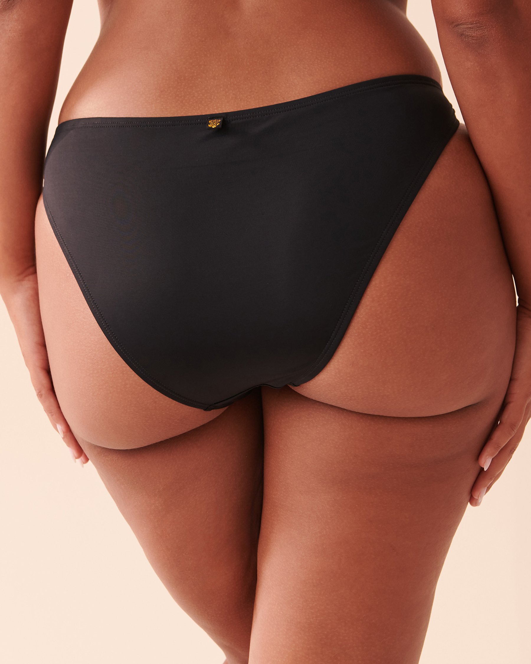 LA VIE EN ROSE AQUA BLACK Side Tie Brazilian Bikini Bottom Black 70300527 - View2