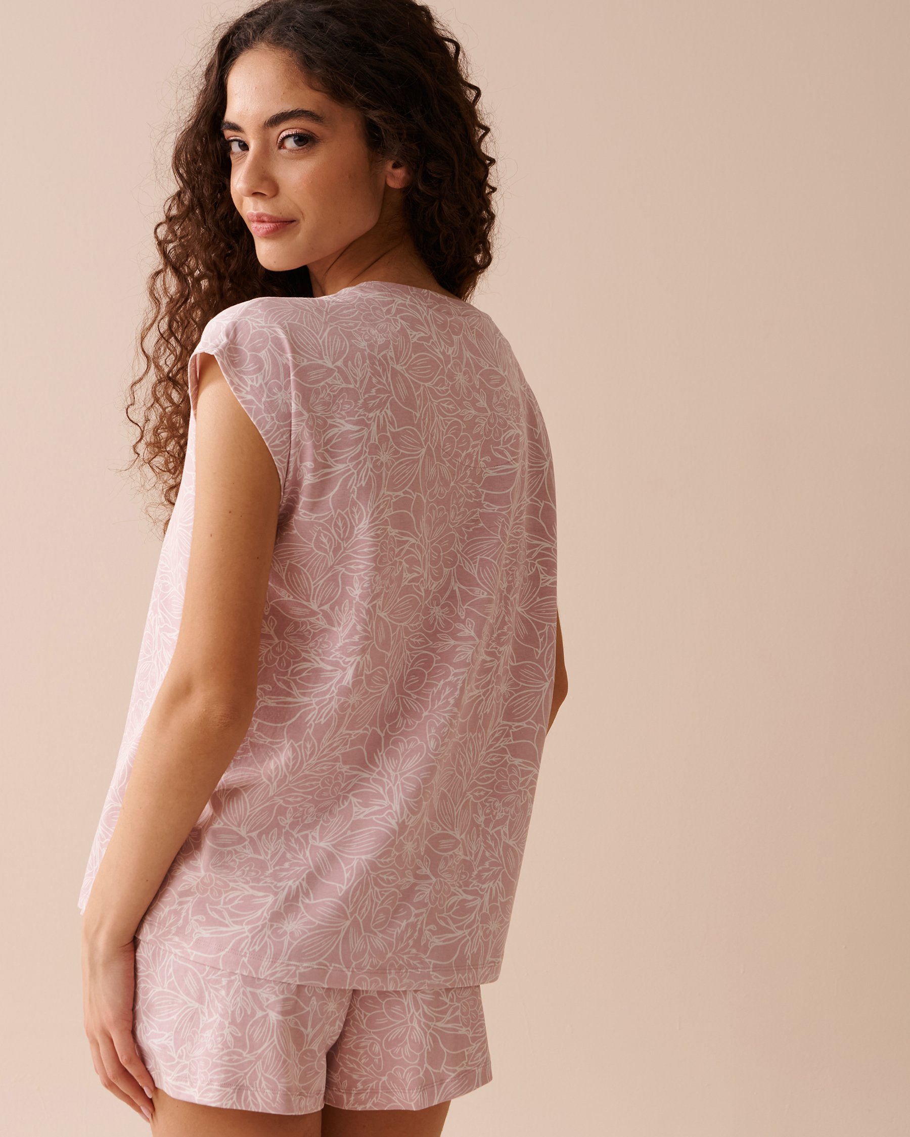 LA VIE EN ROSE Floral Crew Neck T-shirt Dusty Rose Floral 40100553 - View2