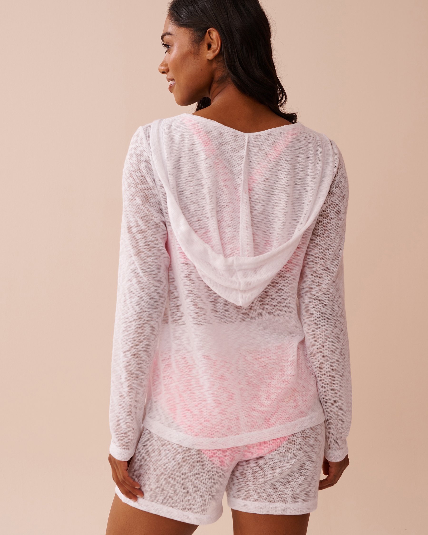 LA VIE EN ROSE AQUA Hooded Tricot Tunic White 80100030 - View2