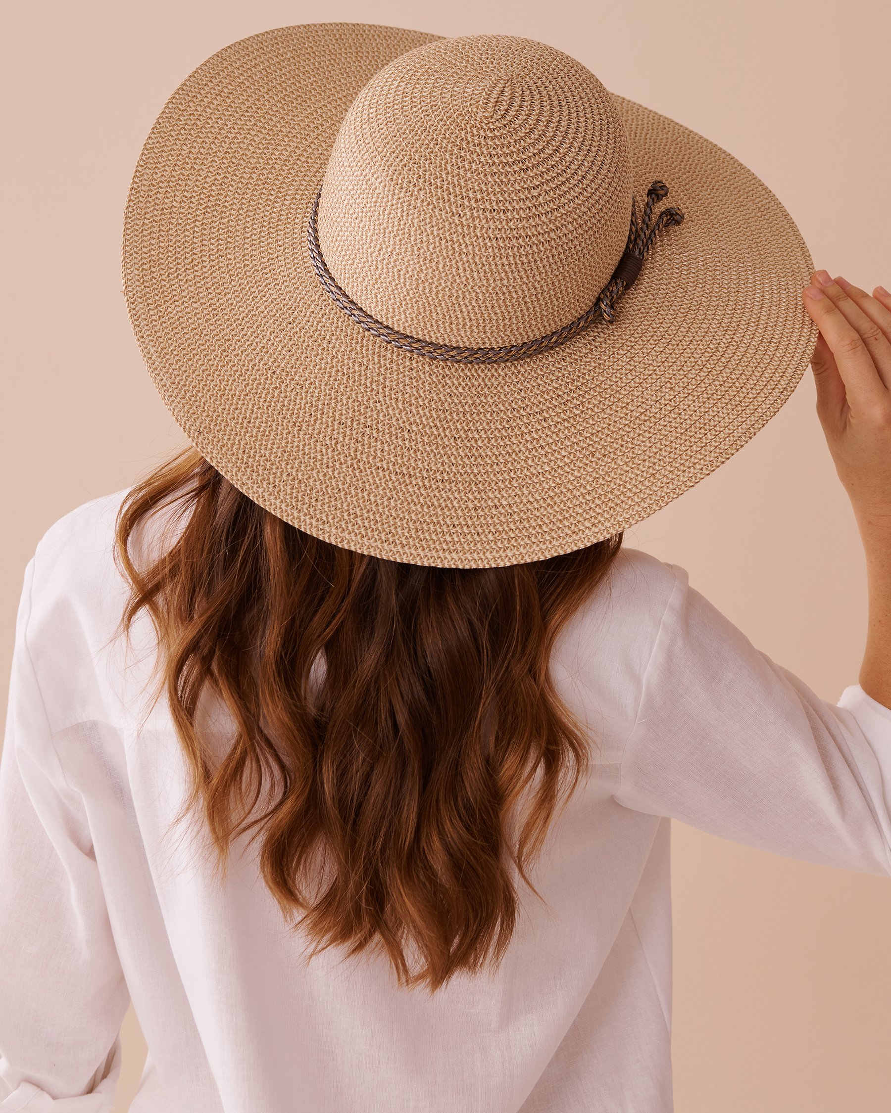 LA VIE EN ROSE AQUA Wide-brim Hat Straw 80500107 - View2
