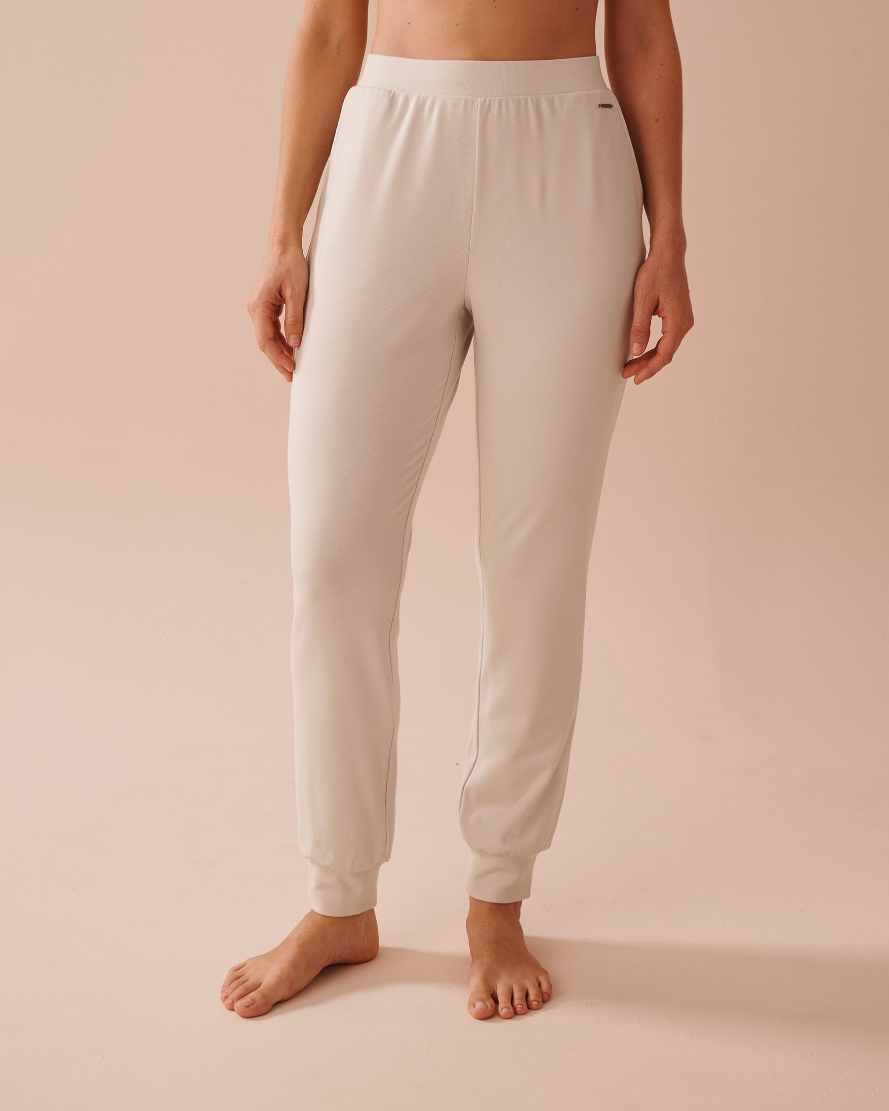 LA VIE EN ROSE Pantalon jogger légèrement côtelé Beige clair 50200086 - View1