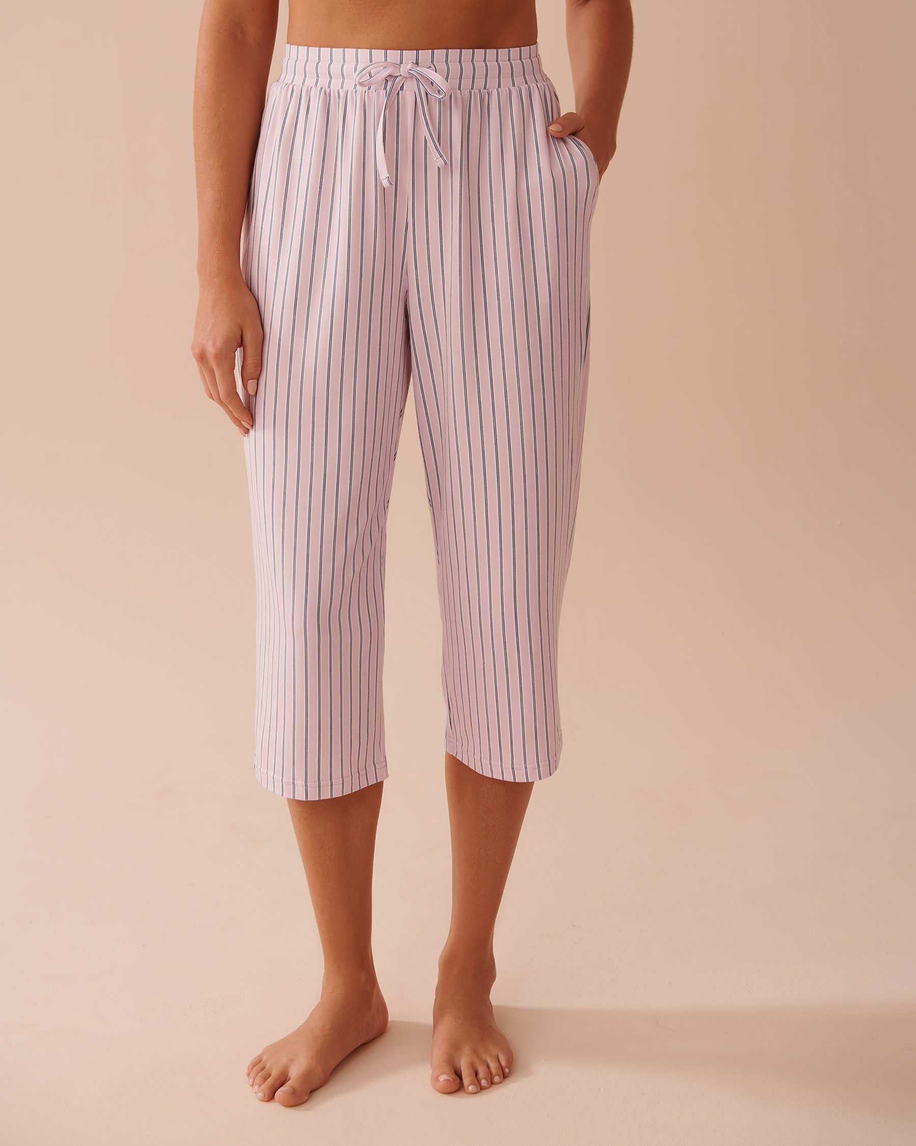 LA VIE EN ROSE Lavender Stripe Super Soft Capris Lavender Stripes 40200666 - View1