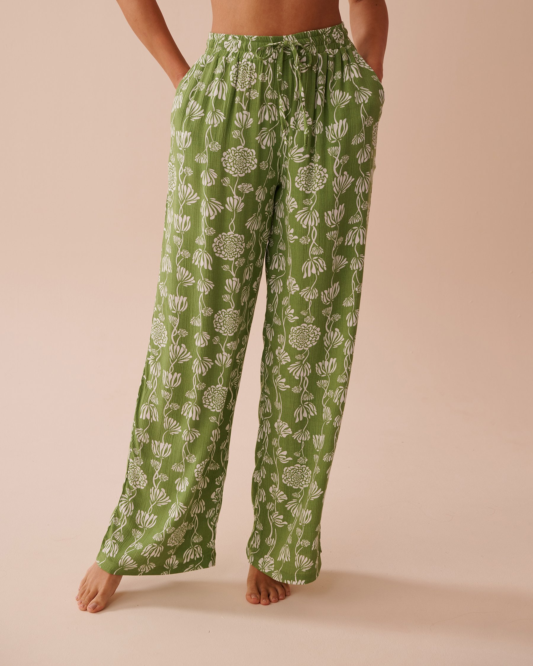 LA VIE EN ROSE AQUA Gauze Pants Poppy Field 80200063 - View1