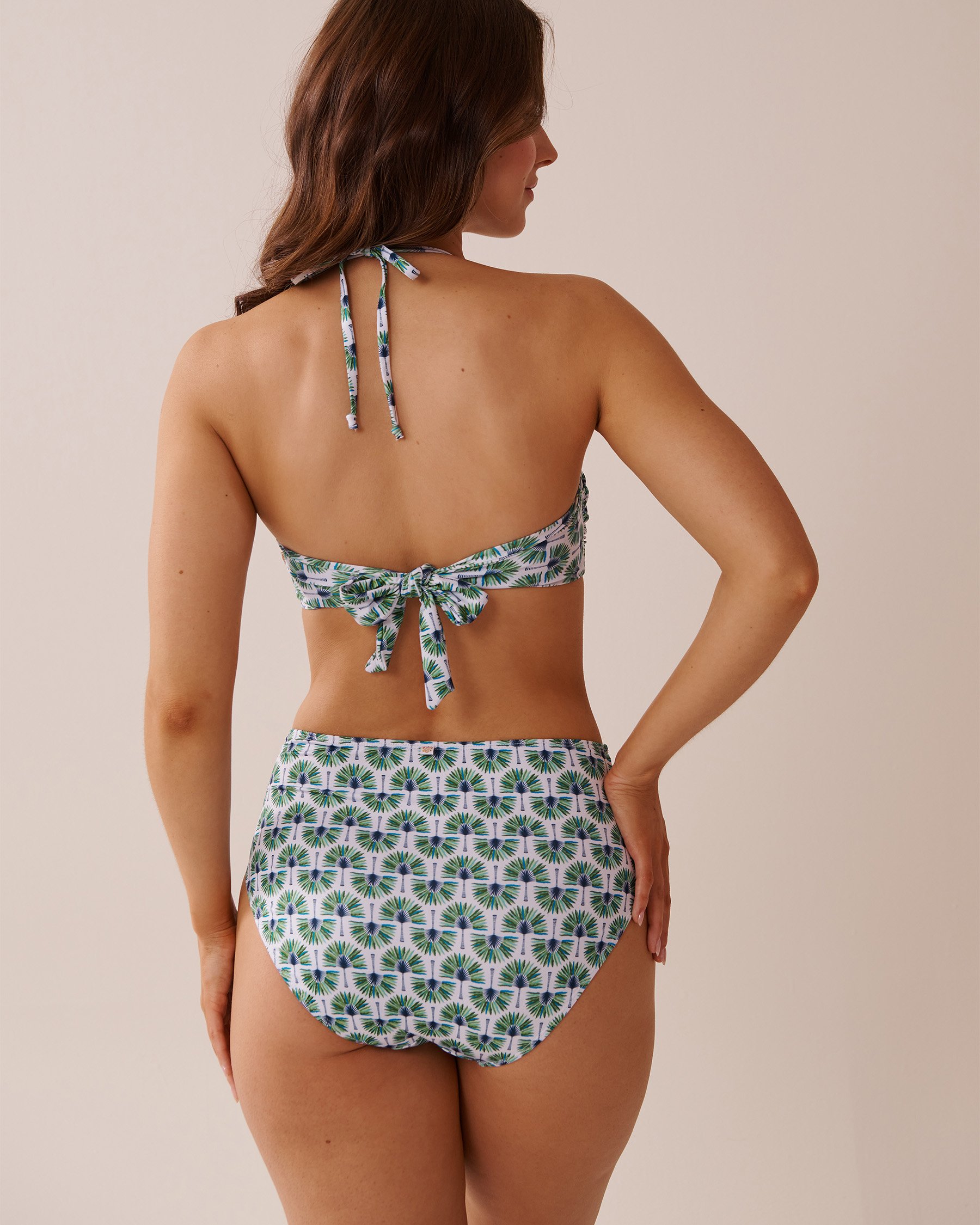 LA VIE EN ROSE AQUA GEO PALM TREE Bandeau Bikini Top Geo Palm Tree 70100720 - View2