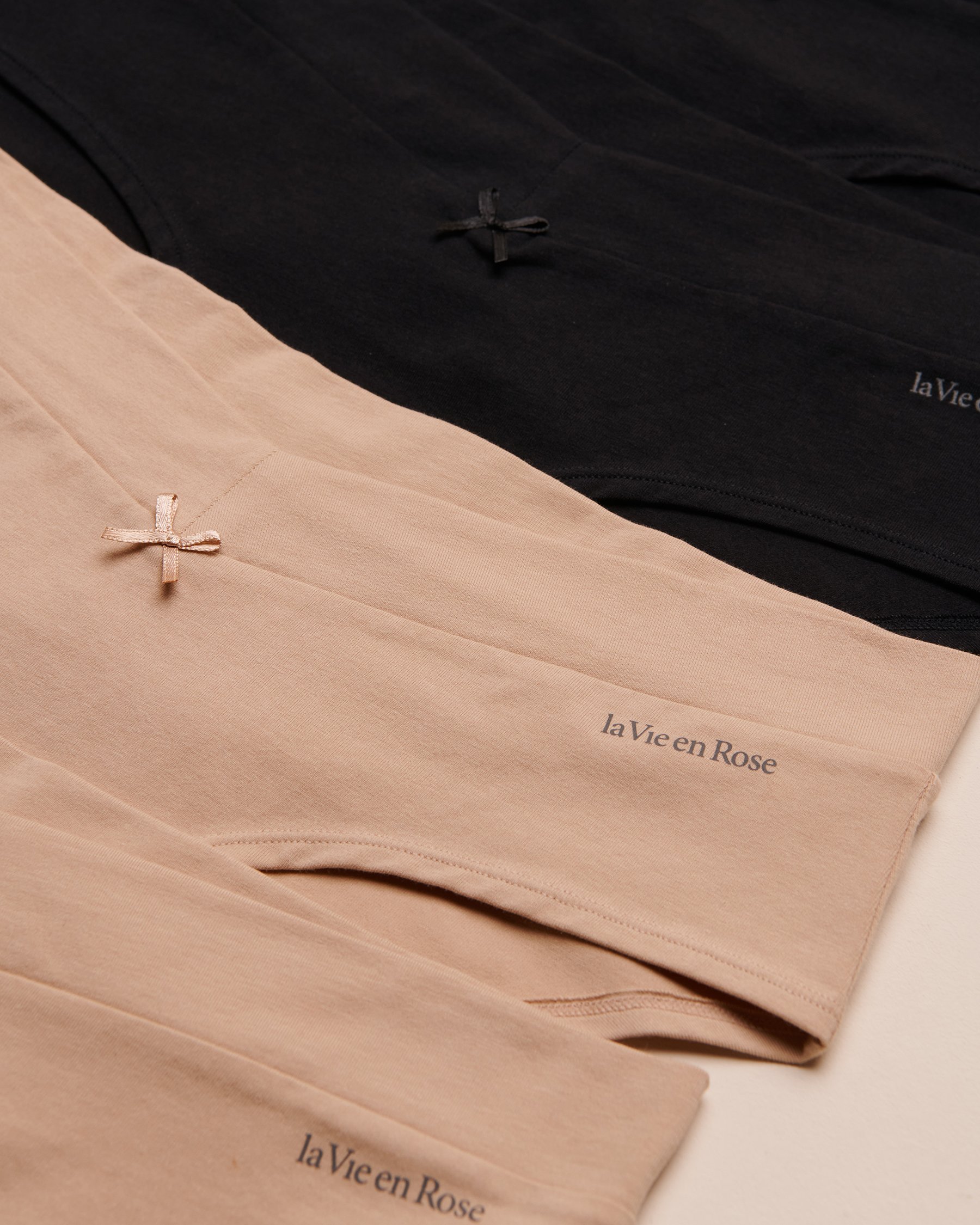 LA VIE EN ROSE 5-Pack Cotton Hiphugger Panty Black/Latte 564213000-5P - View2