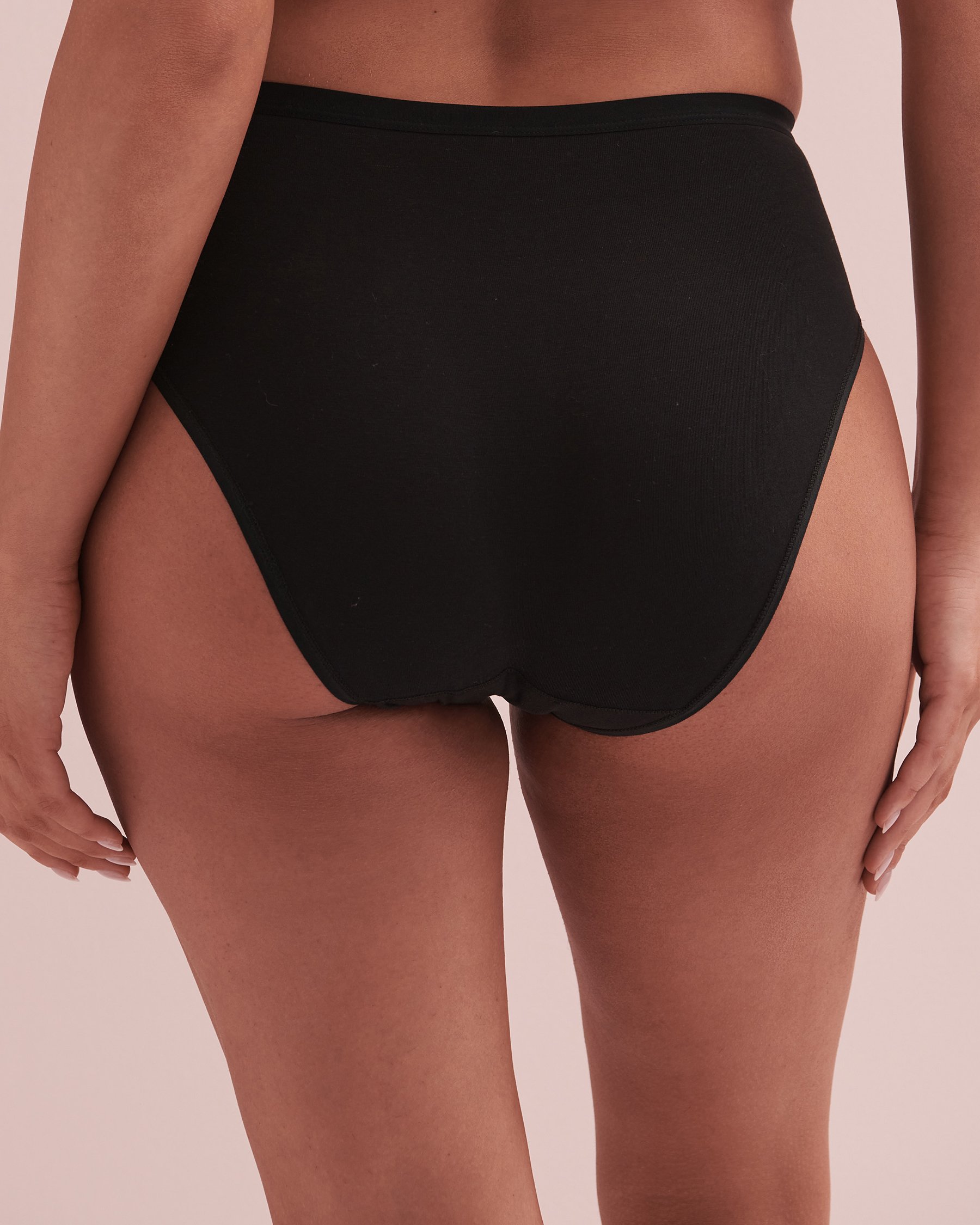 Culotte menstruelle coupe bikini taille haute en coton absorption super Noir 20300190 - View2