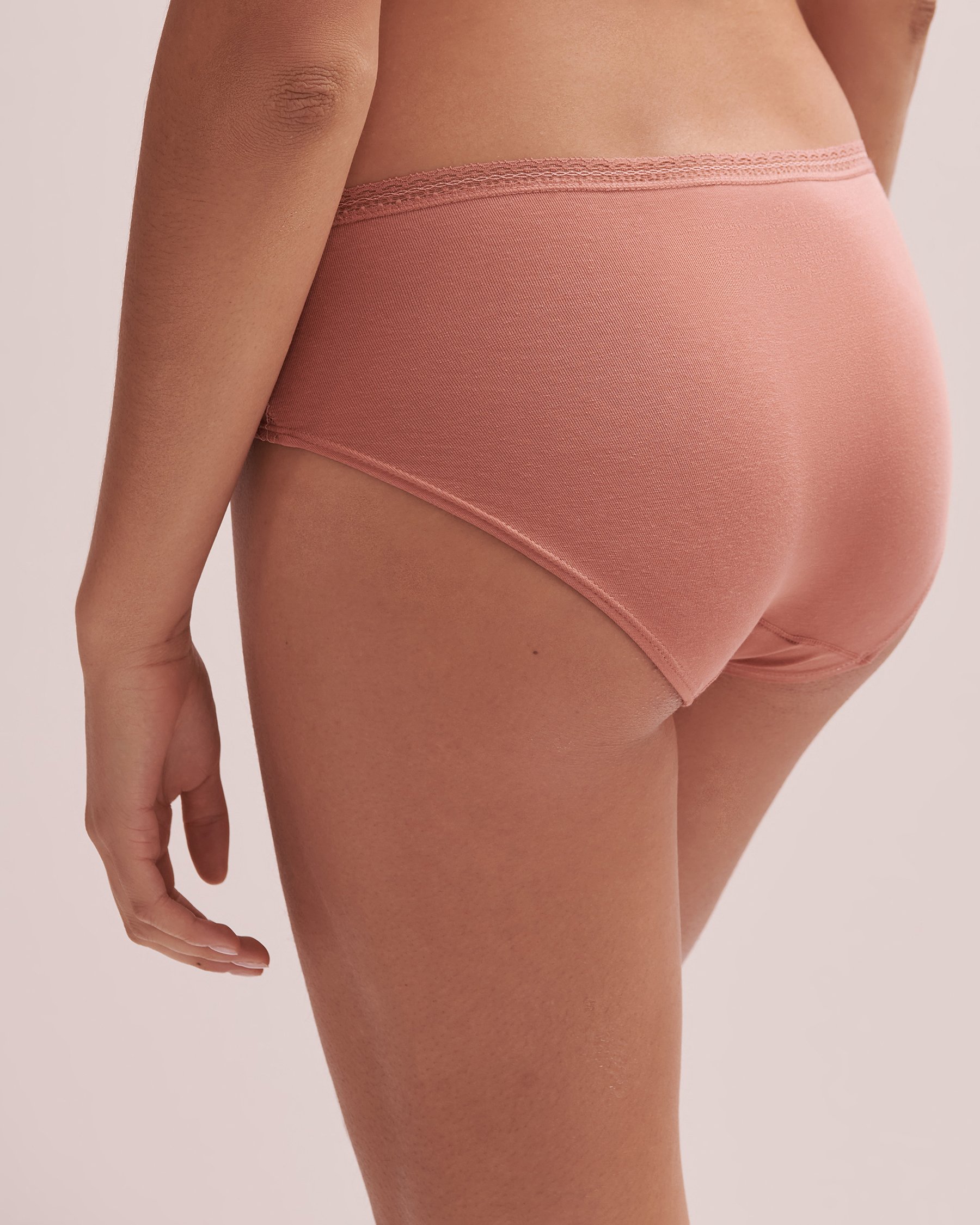 Culotte menstruelle coupe aux hanches en coton absorption super Pêche 20300189 - View2