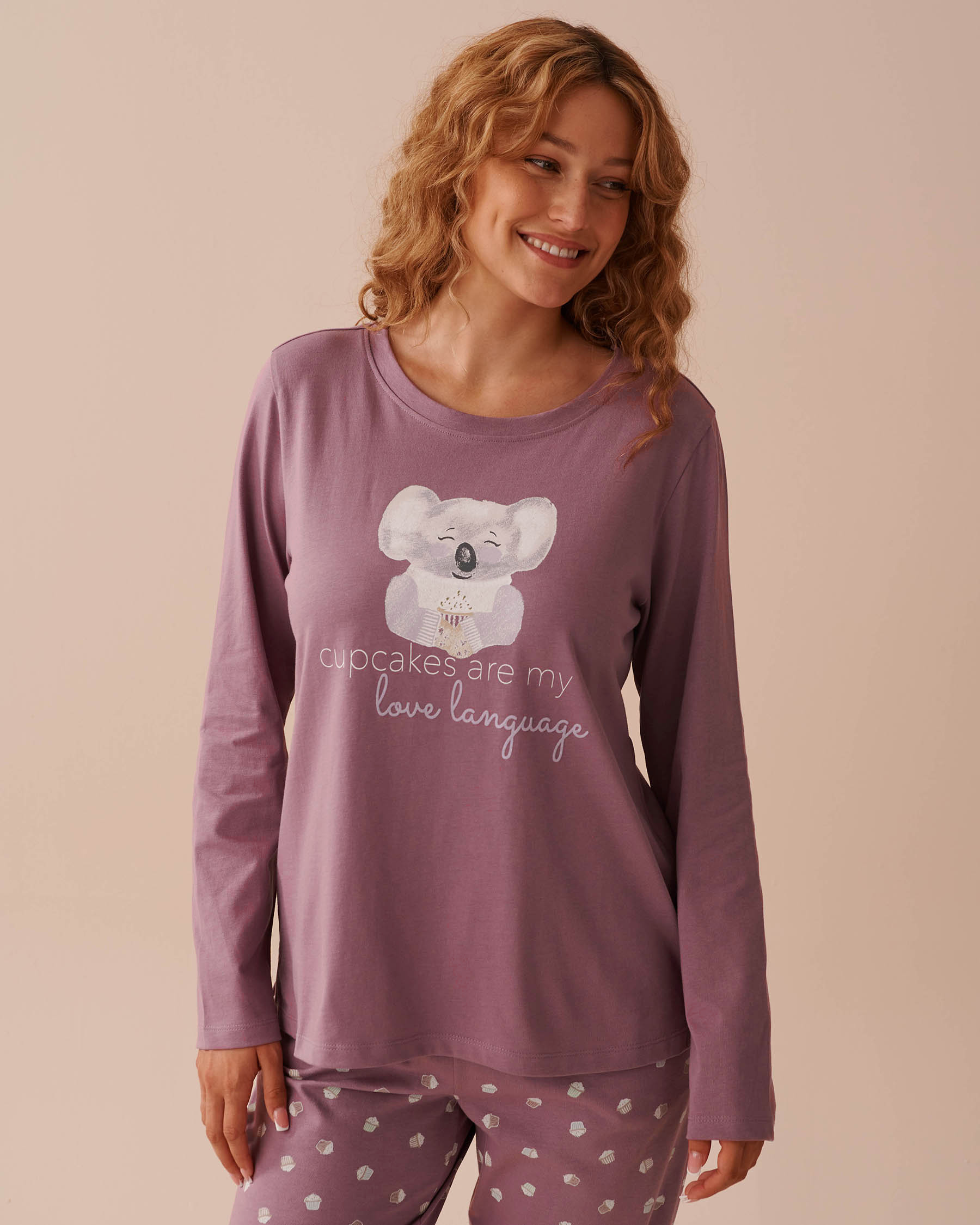 LA VIE EN ROSE Chandail manches longues en coton à imprimé koala Orchidée 40100615 - Voir4